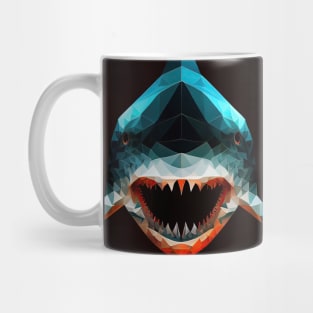 Triangle Shark - Abstract polygon animal face staring Mug